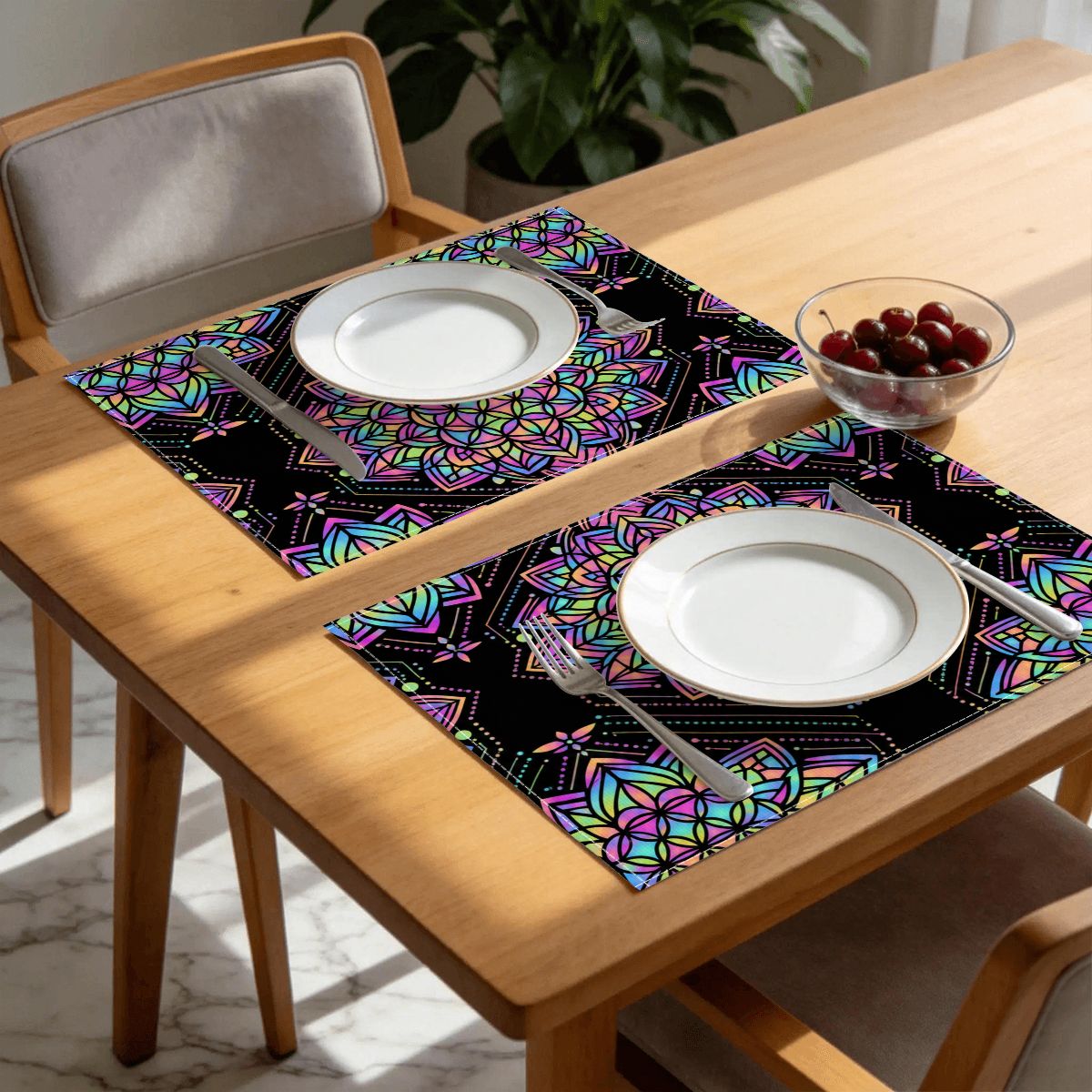 Faux Linen Placemats Set of 6