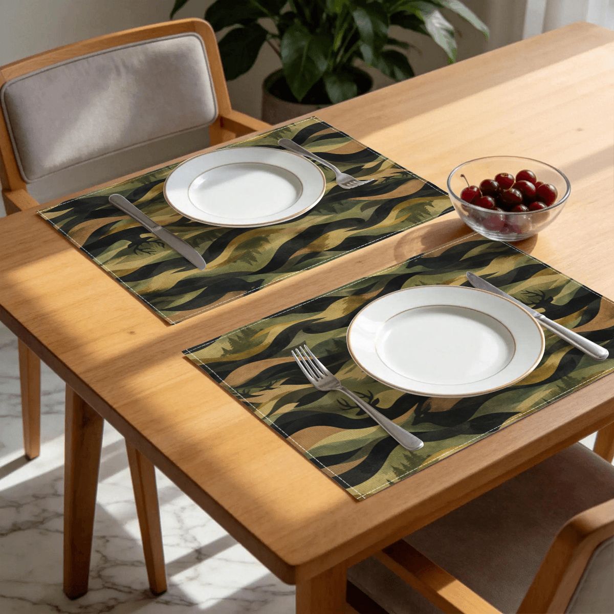 Faux Linen Placemats Set of 6