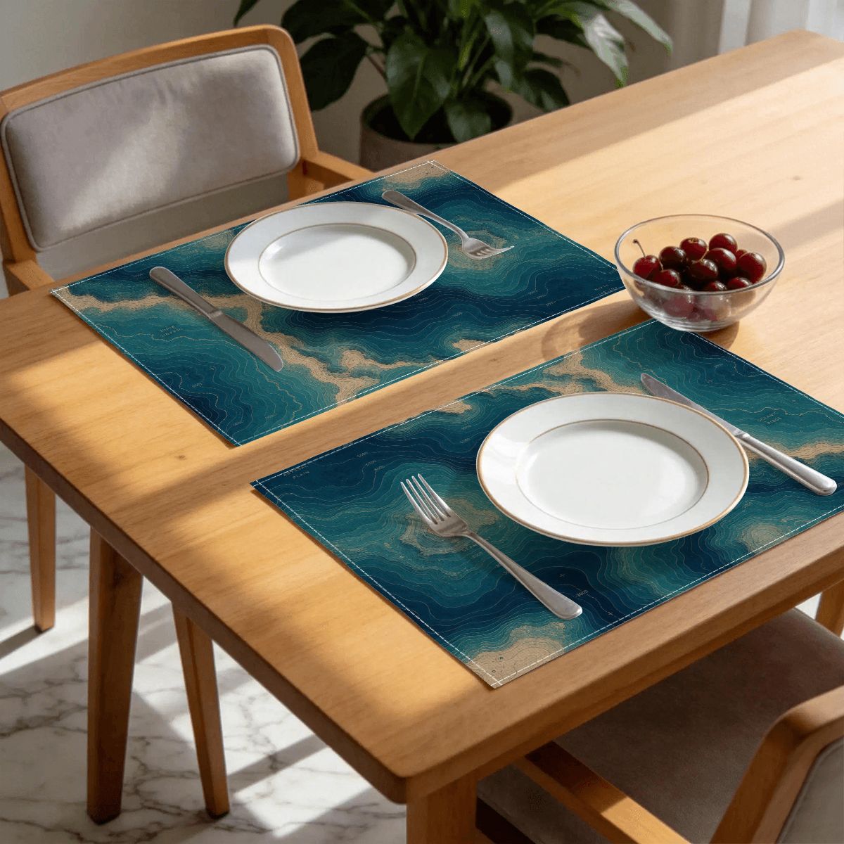 Faux Linen Placemats Set of 6