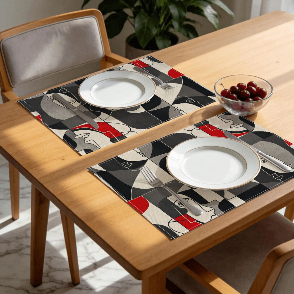 Faux Linen Placemats Set of 6