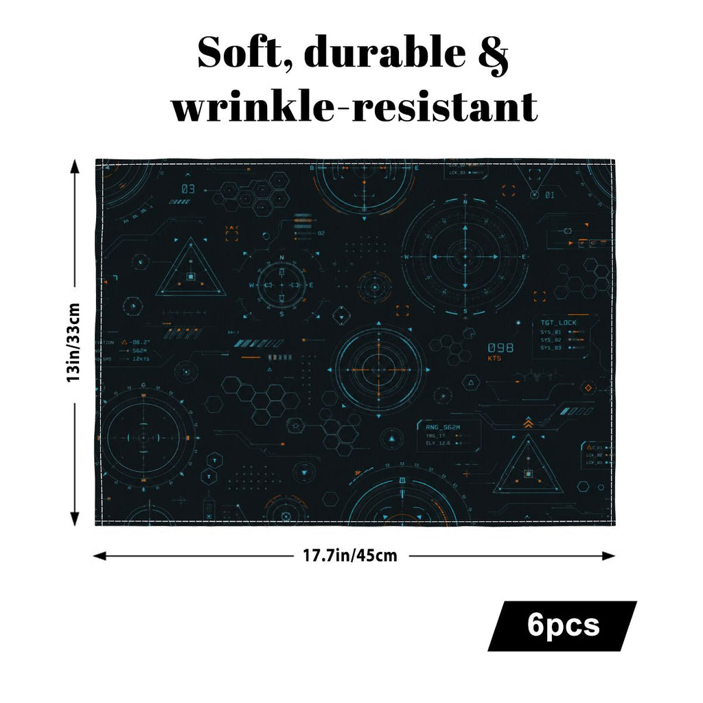 Faux Linen Placemats Set of 6