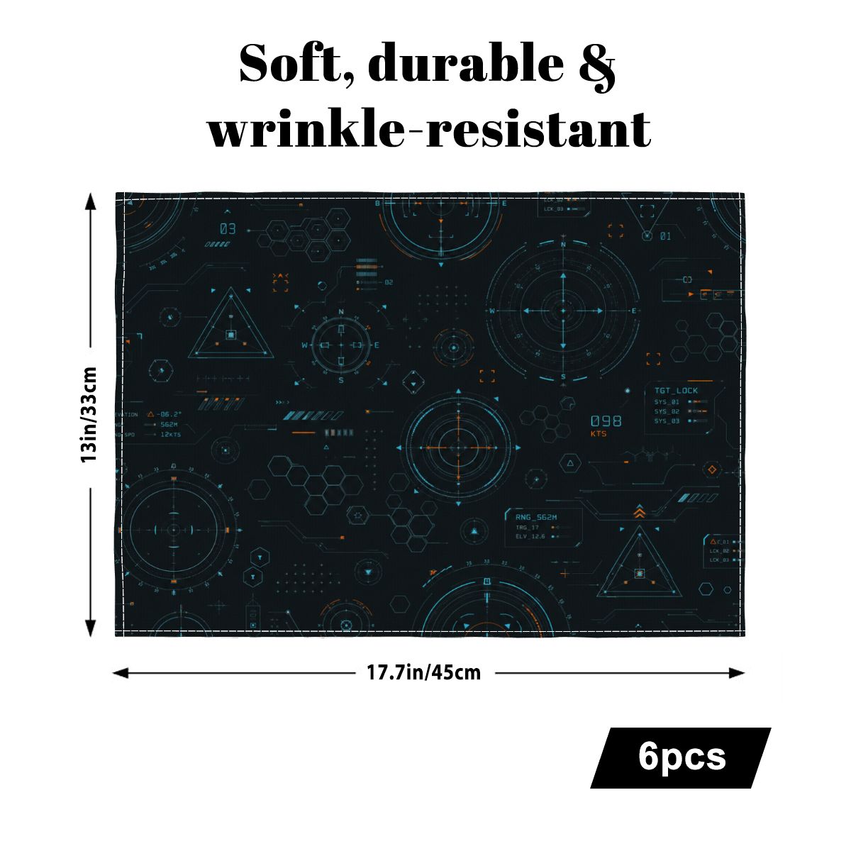 Faux Linen Placemats Set of 6