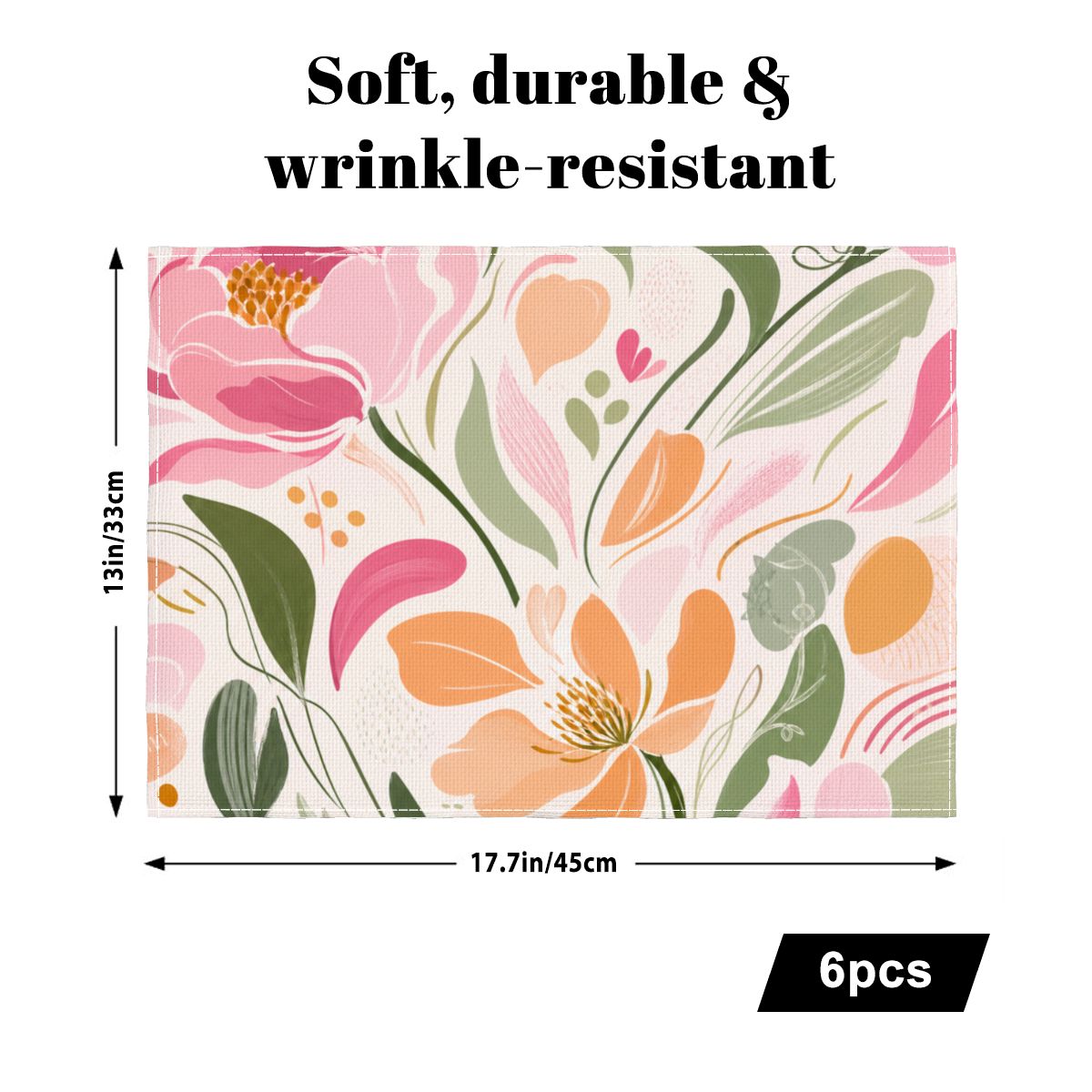 Faux Linen Placemats Set of 6