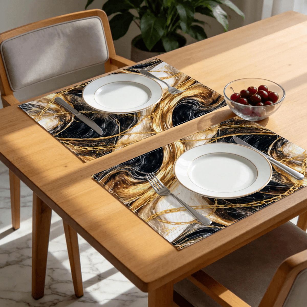 Faux Linen Placemats Set of 6