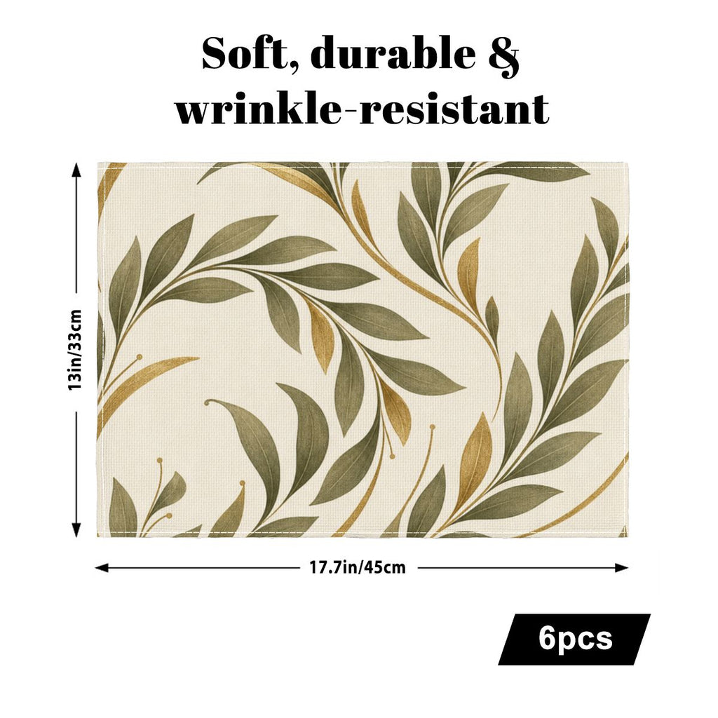 Faux Linen Placemats Set of 6