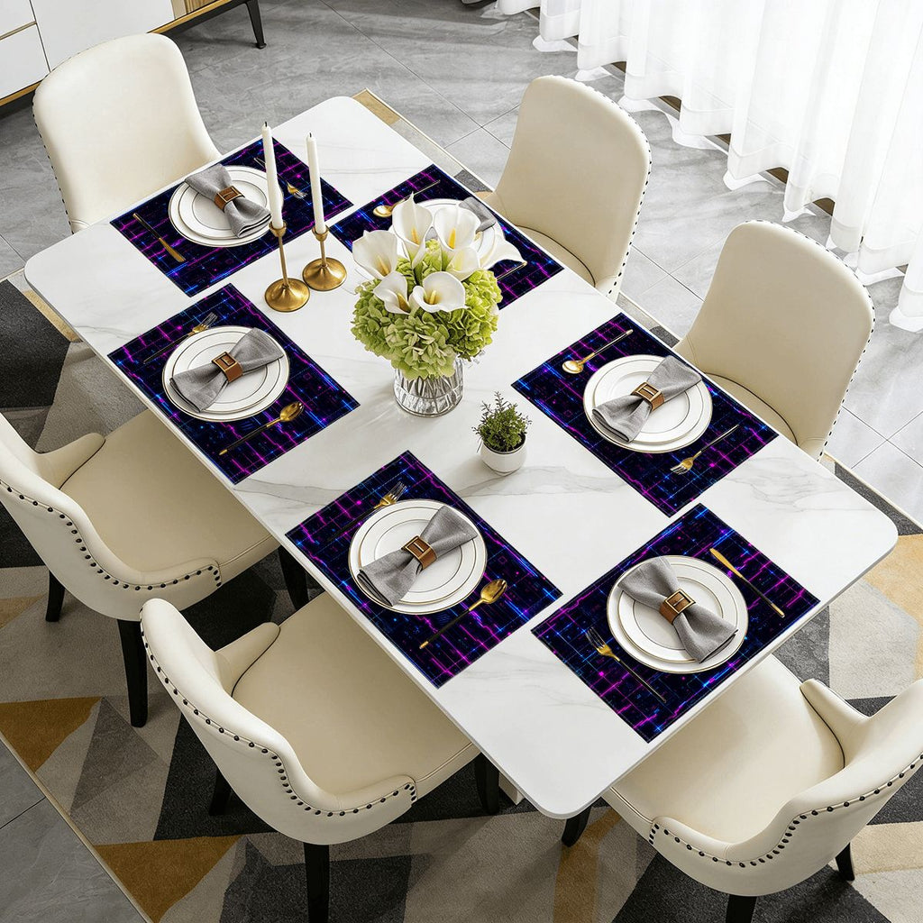 Faux Linen Placemats Set of 6