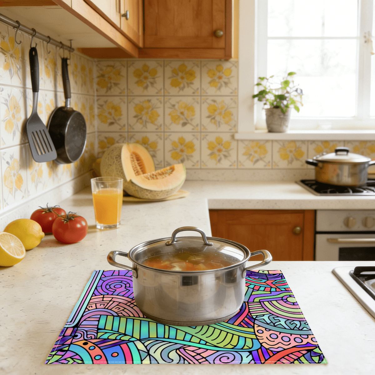 Faux Linen Placemats Set of 6