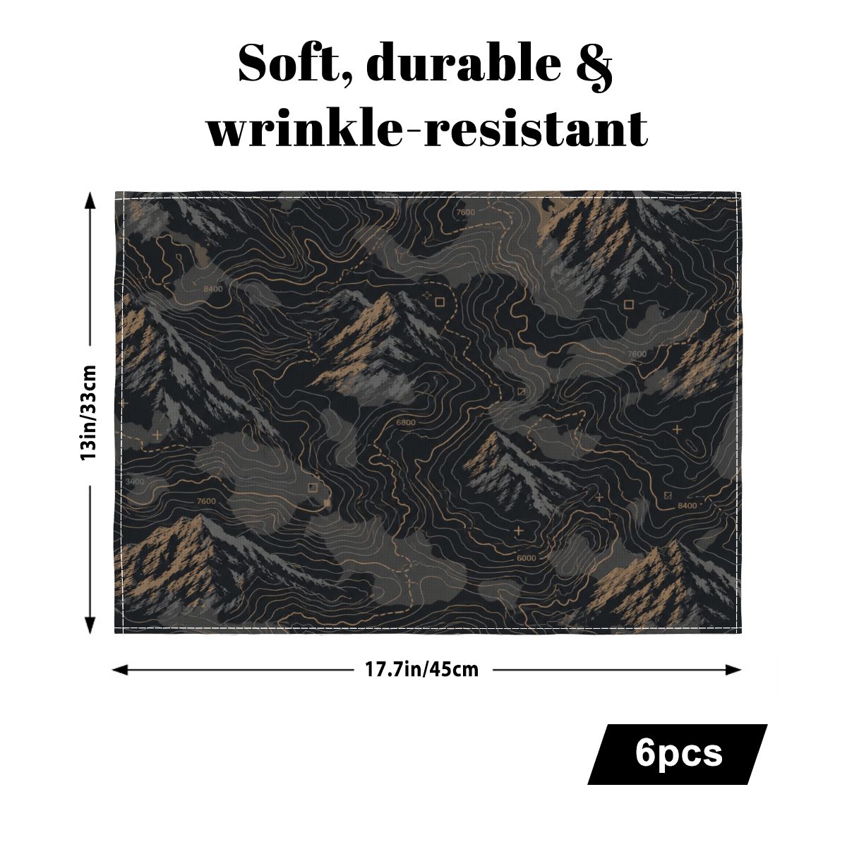 Faux Linen Placemats Set of 6