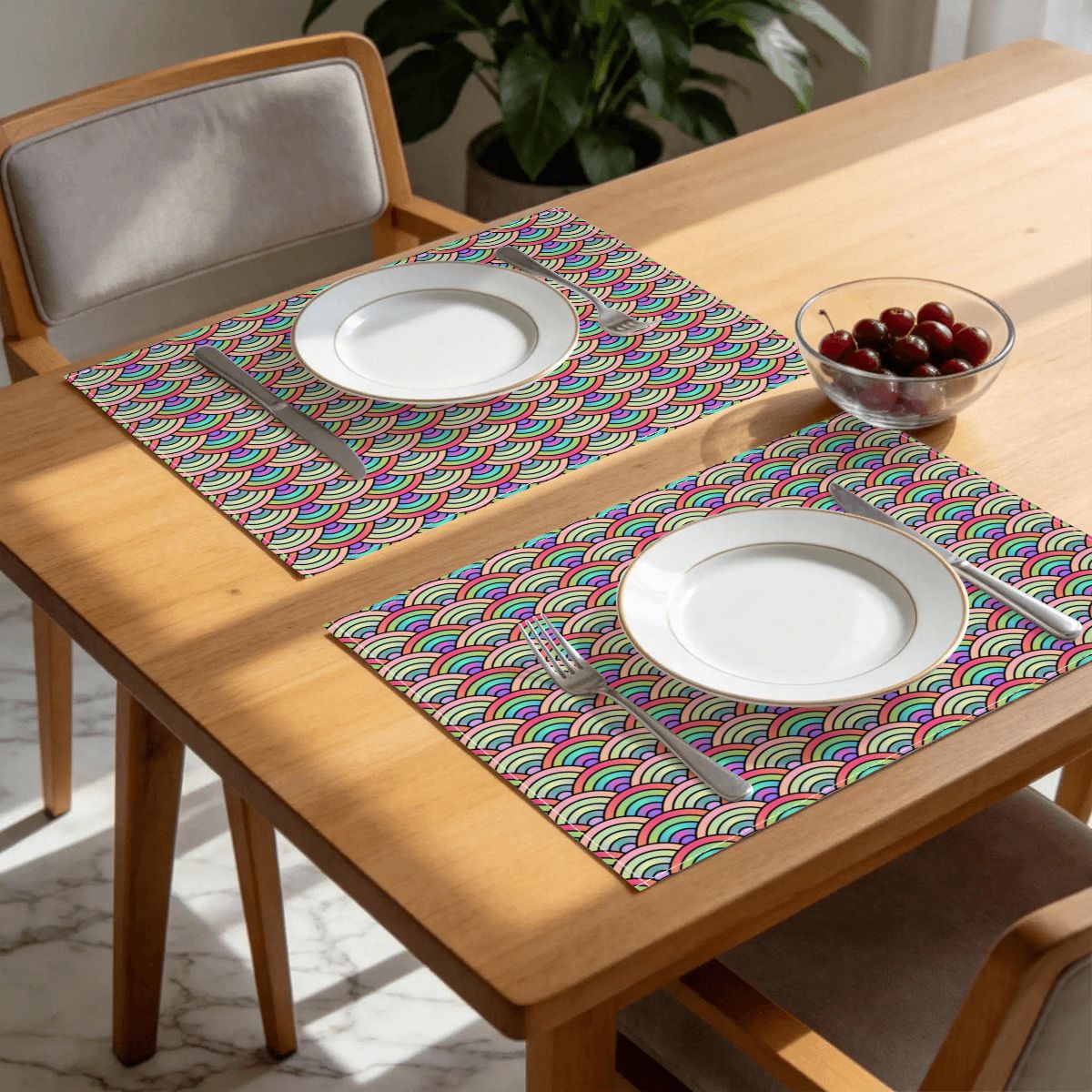 Faux Linen Placemats Set of 6