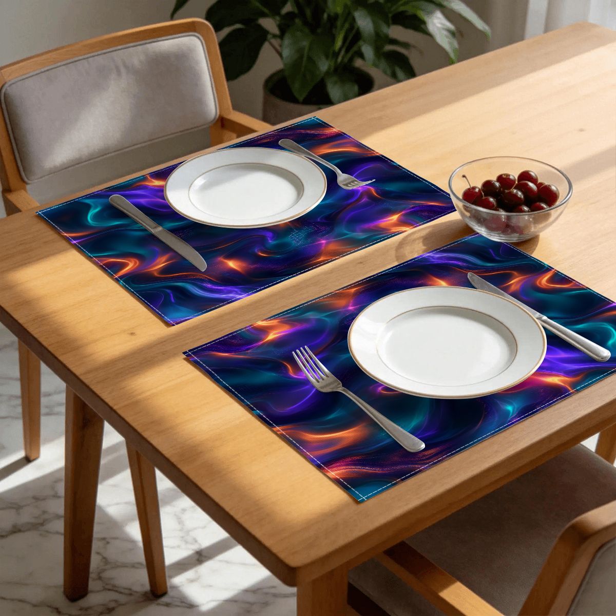 Faux Linen Placemats Set of 6