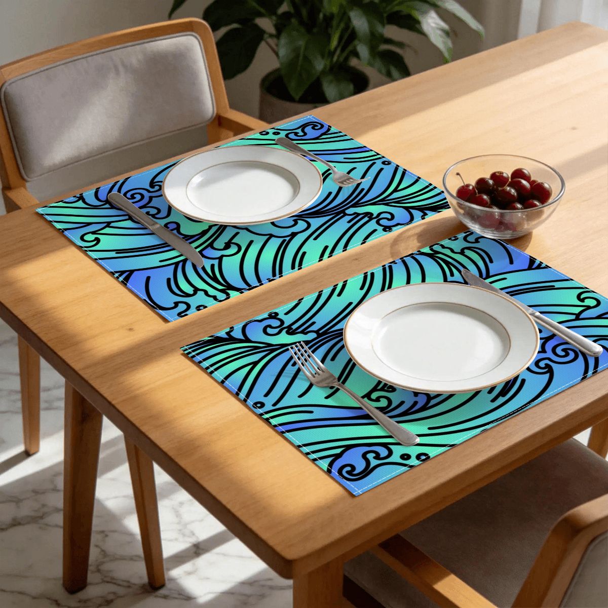 Faux Linen Placemats Set of 6