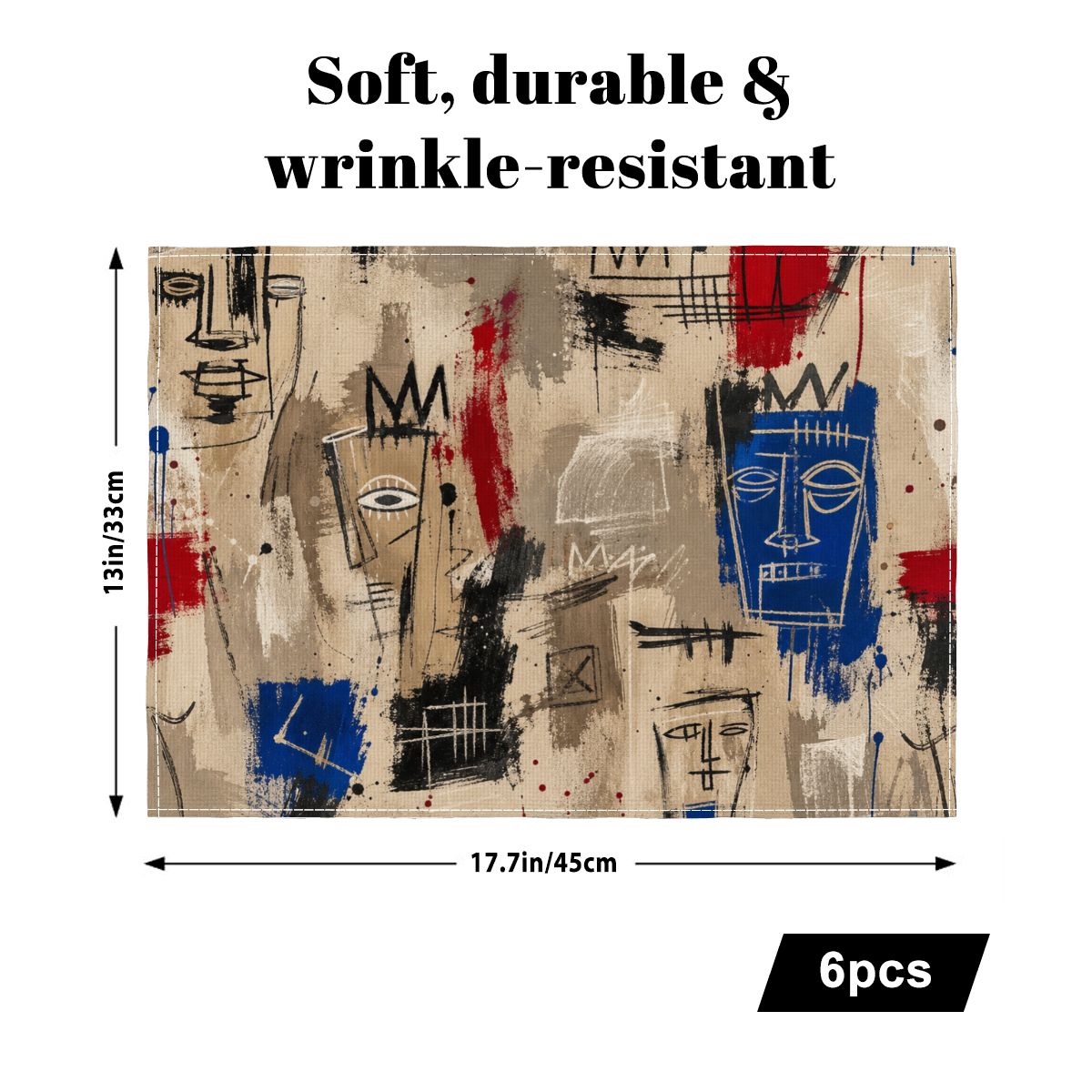 Faux Linen Placemats Set of 6