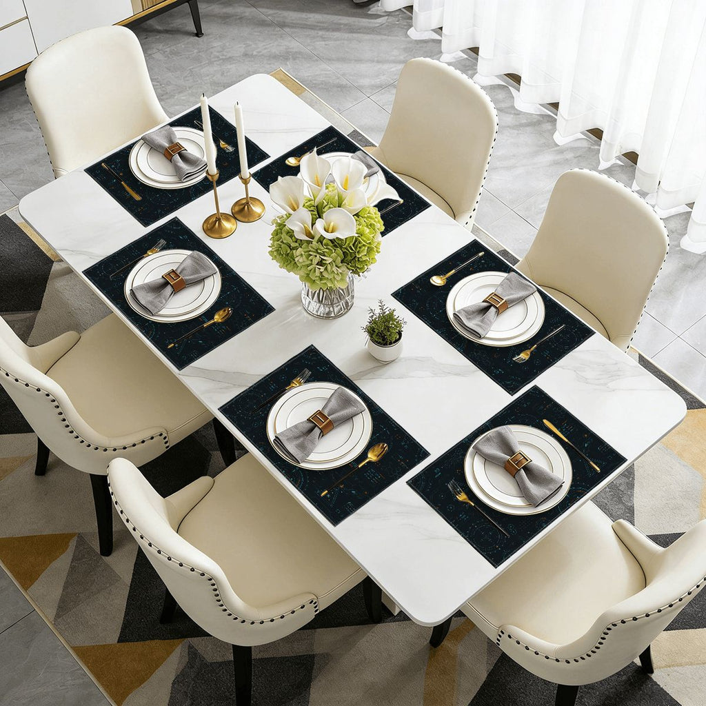 Faux Linen Placemats Set of 6