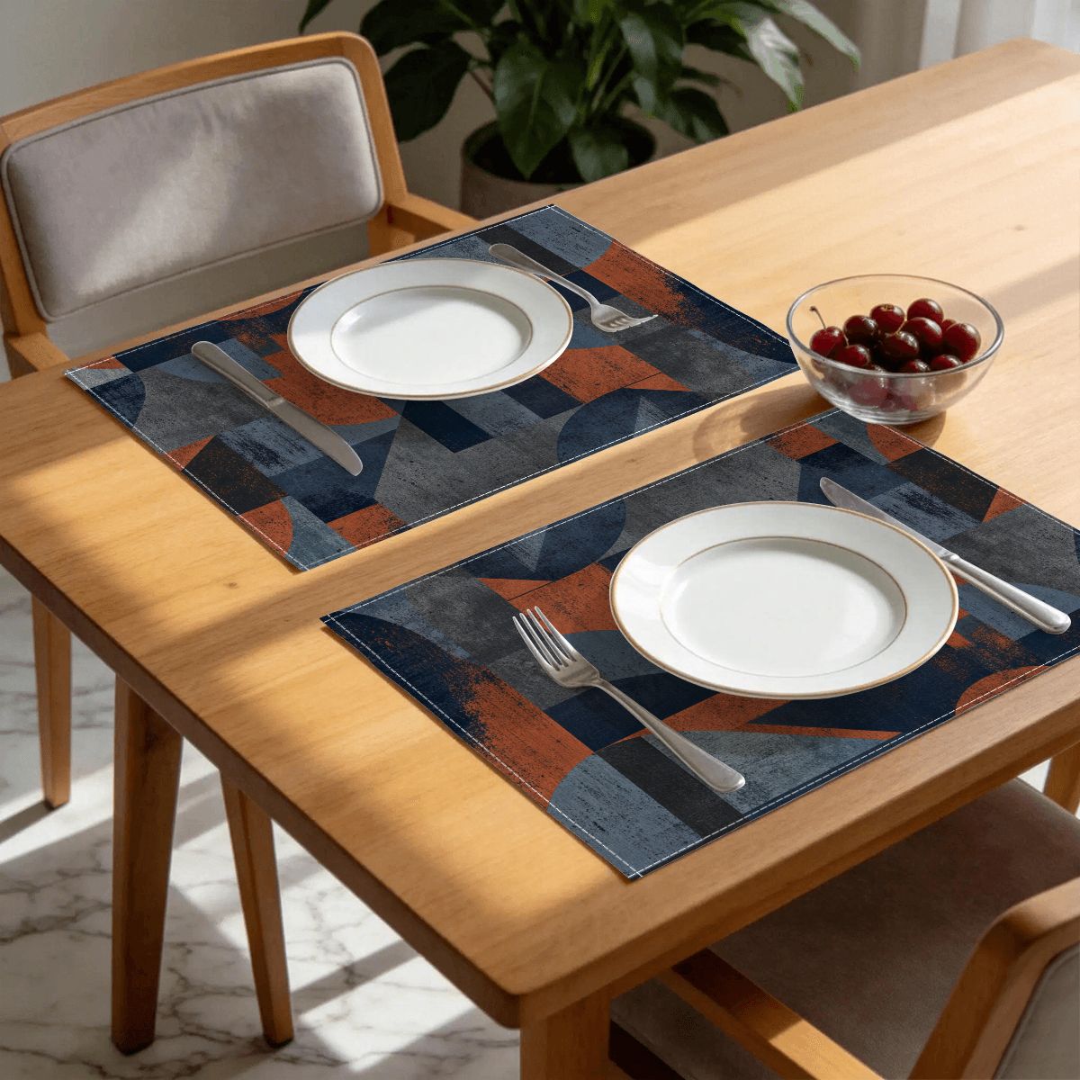 Faux Linen Placemats Set of 6