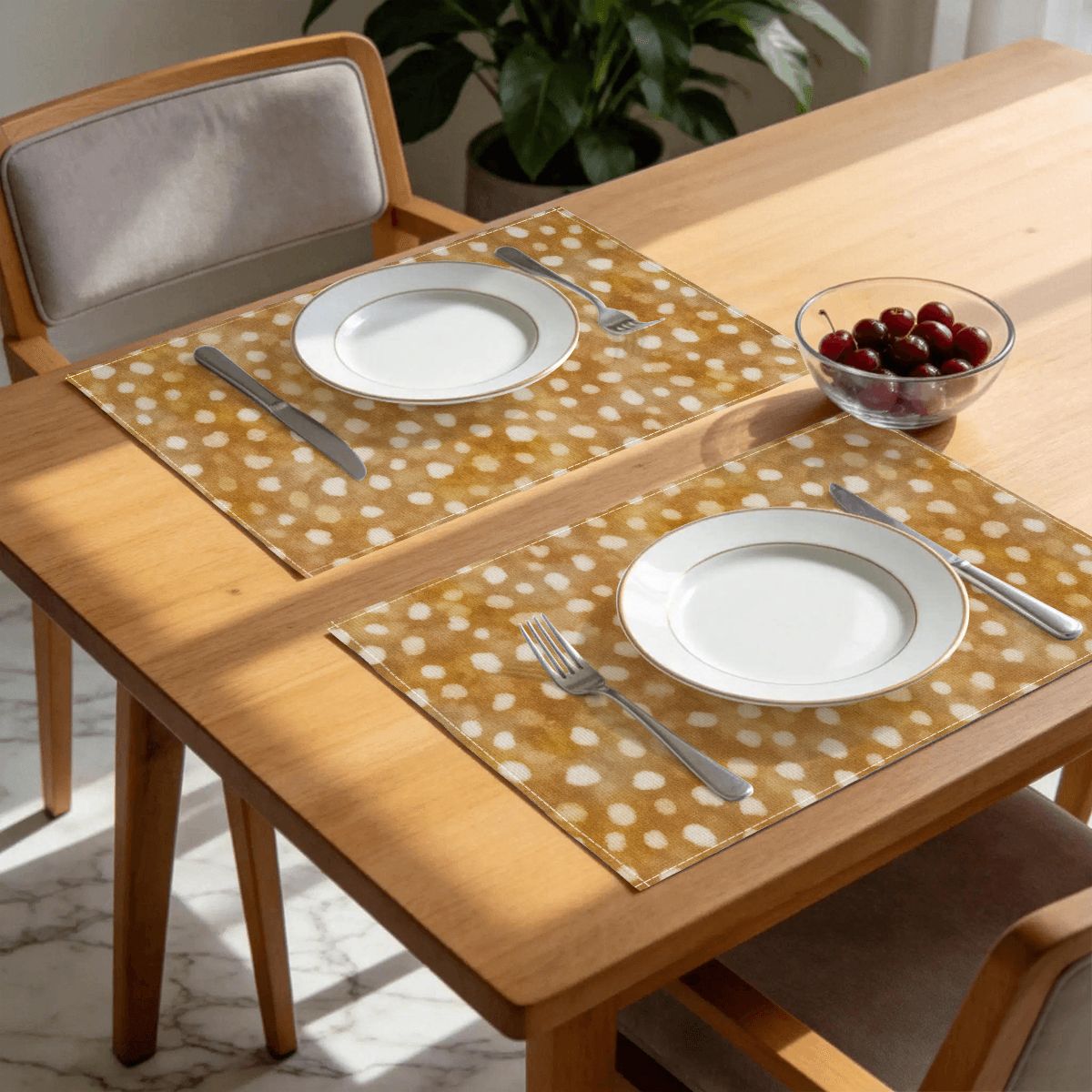 Faux Linen Placemats Set of 6