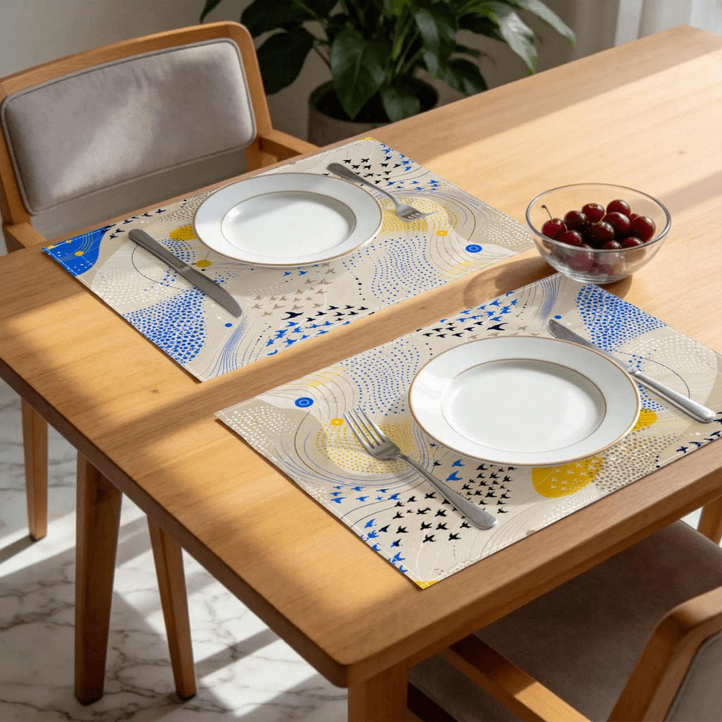 Faux Linen Placemats Set of 6