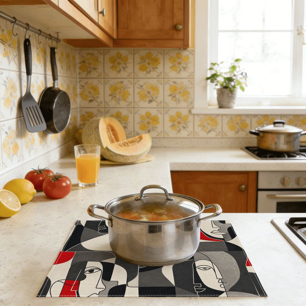 Faux Linen Placemats Set of 6