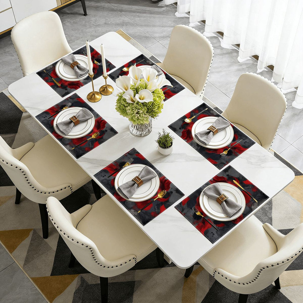 Faux Linen Placemats Set of 6