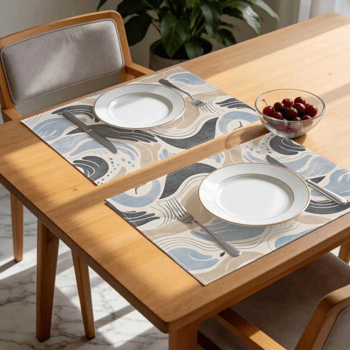 Faux Linen Placemats Set of 6