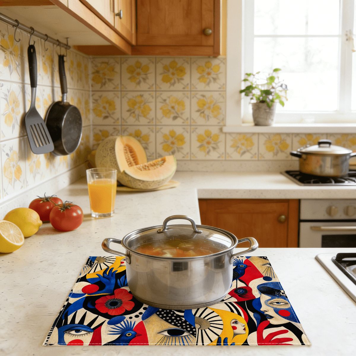 Faux Linen Placemats Set of 6