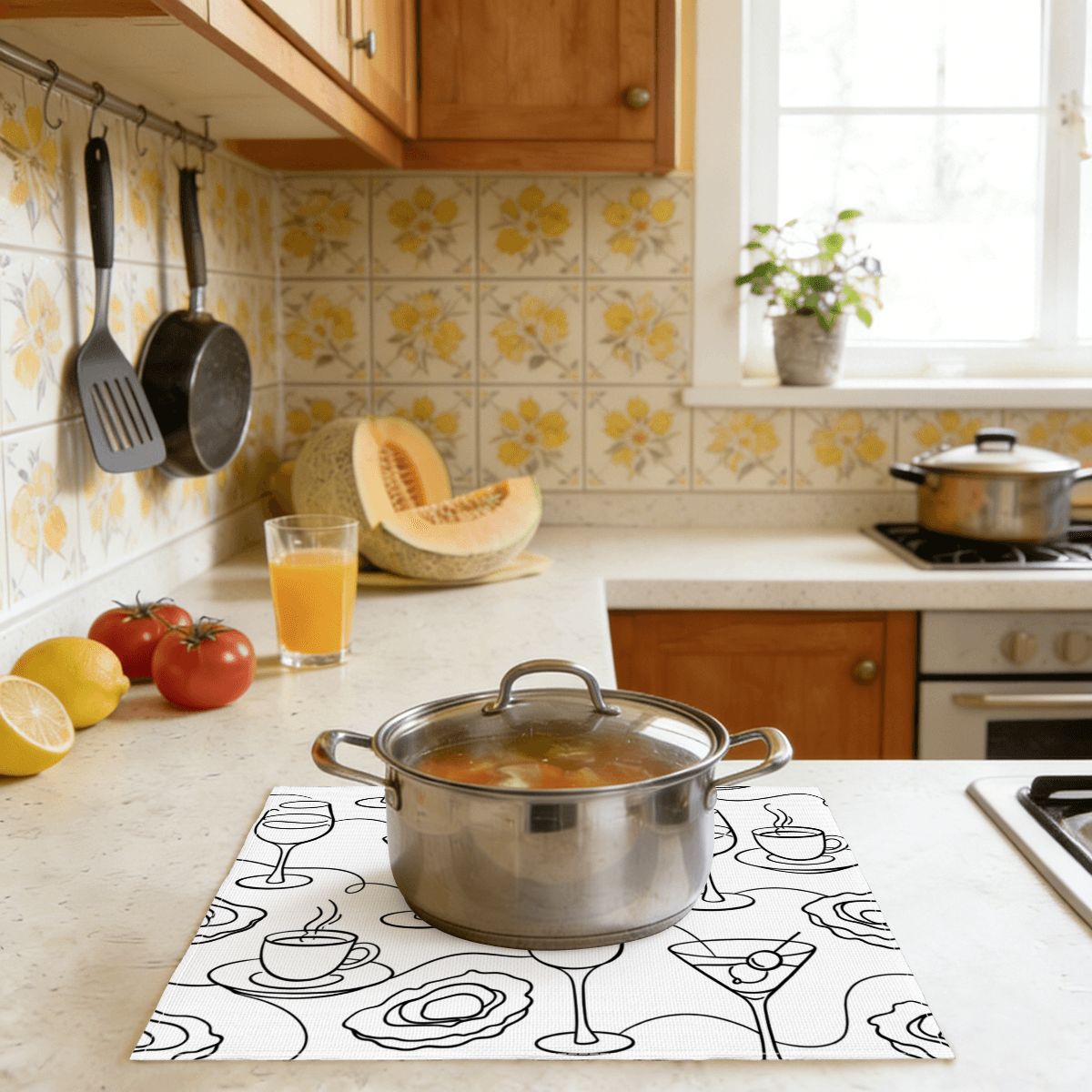 Faux Linen Placemats Set of 6