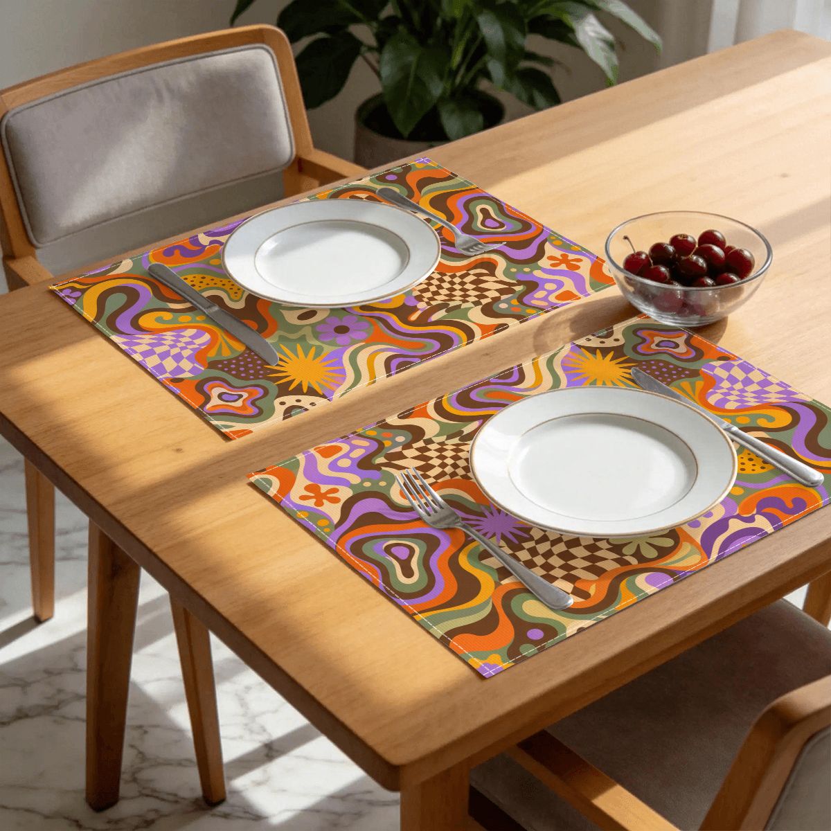Faux Linen Placemats Set of 6
