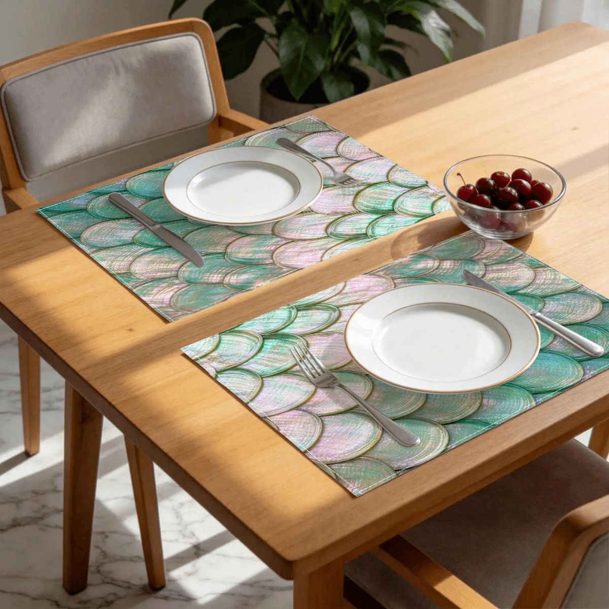 Faux Linen Placemats Set of 6