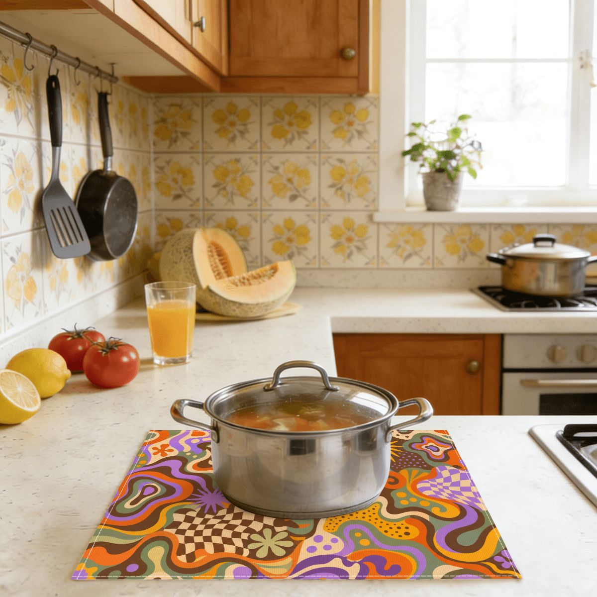 Faux Linen Placemats Set of 6