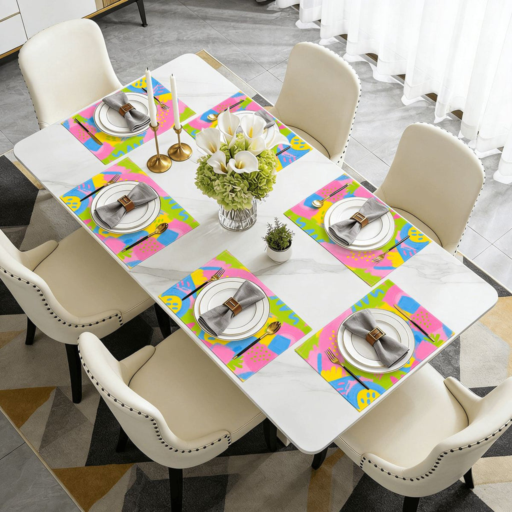 Faux Linen Placemats Set of 6