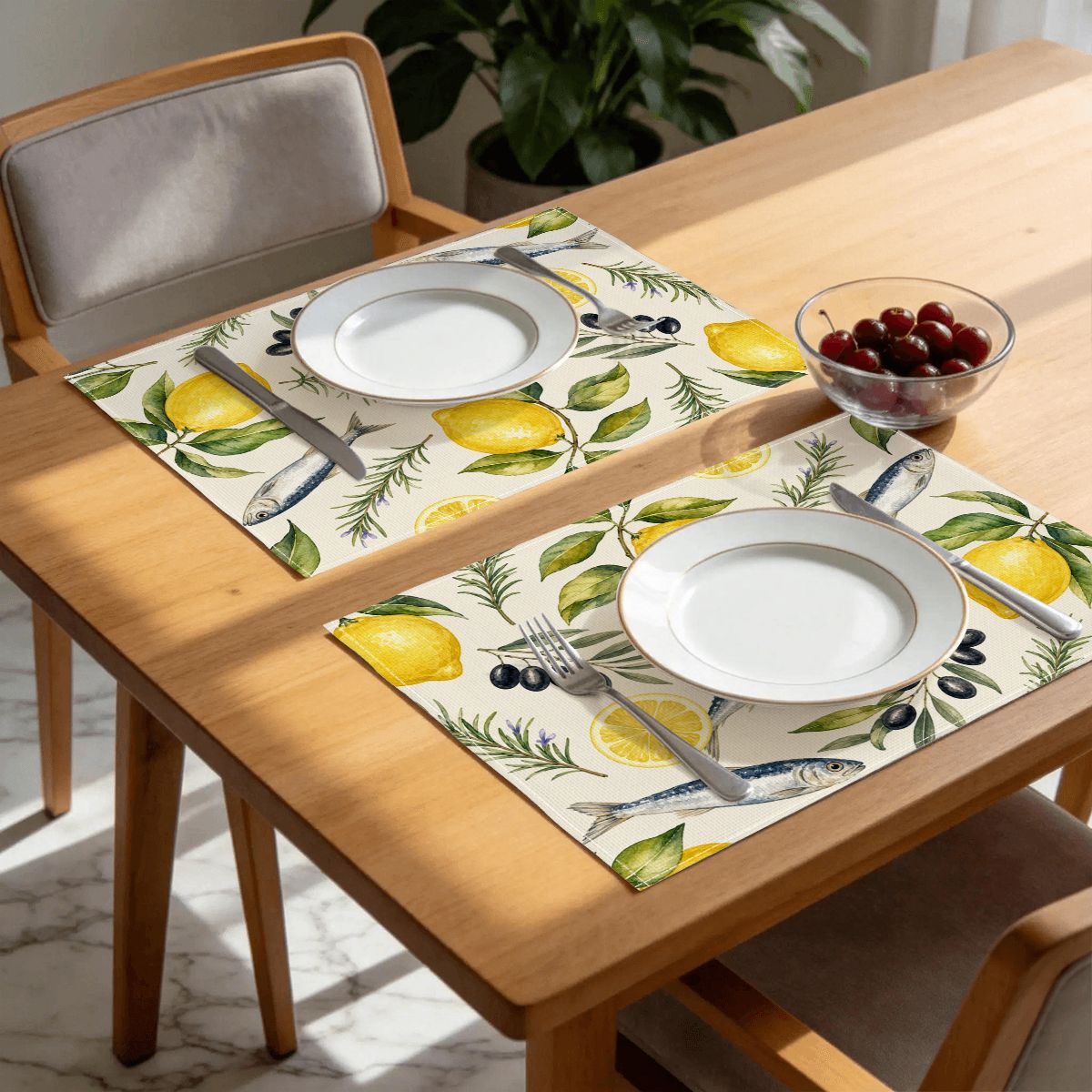 Faux Linen Placemats Set of 6
