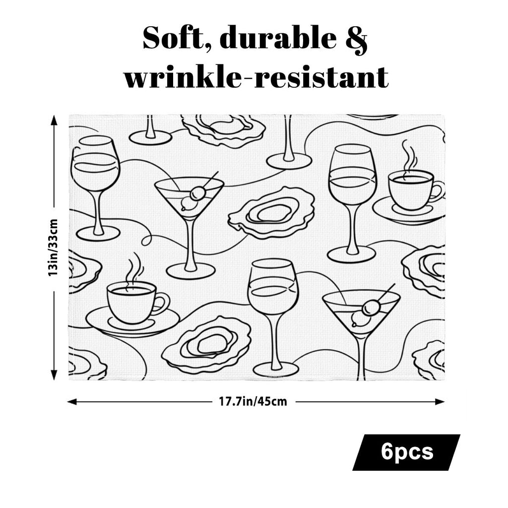 Faux Linen Placemats Set of 6