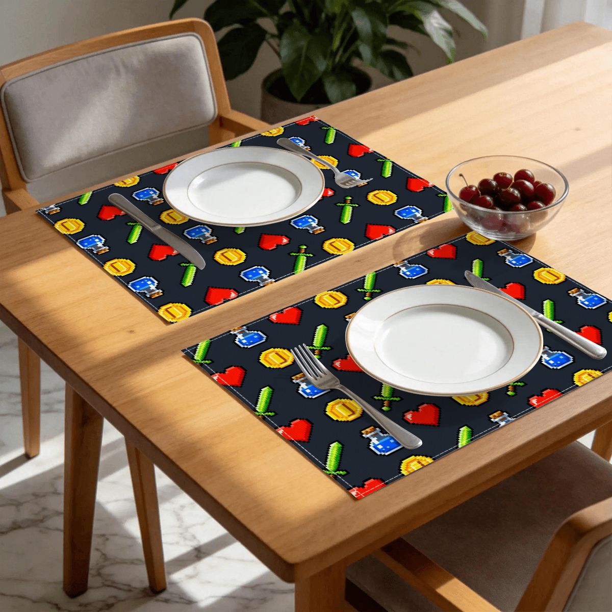 Faux Linen Placemats Set of 6