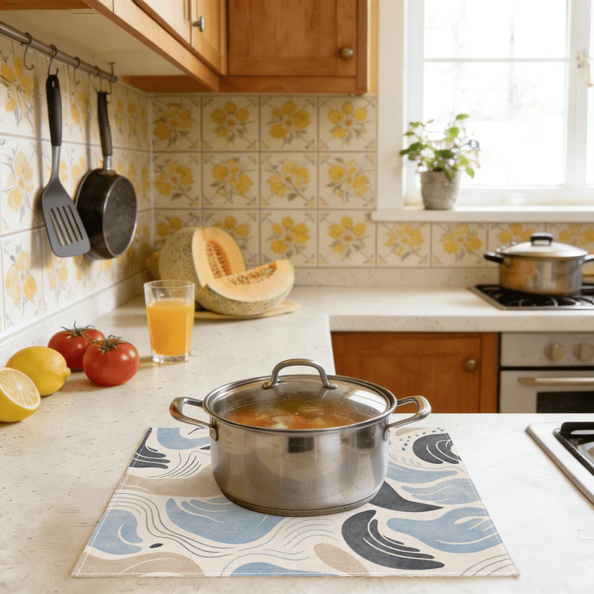 Faux Linen Placemats Set of 6