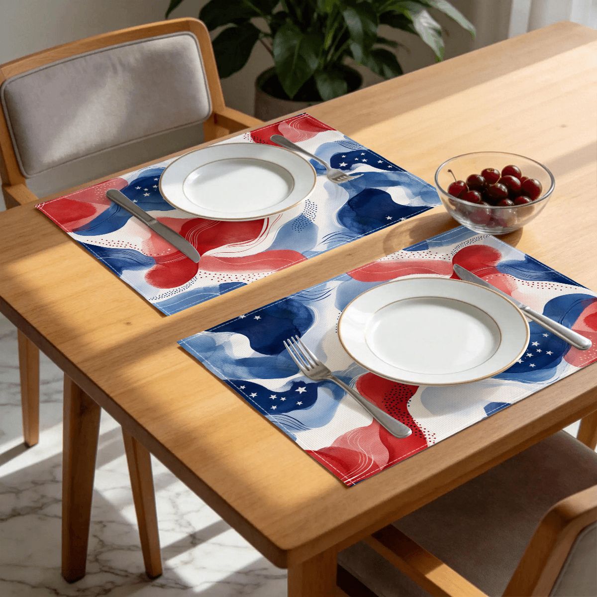 Faux Linen Placemats Set of 6
