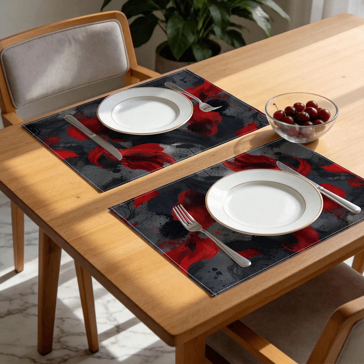 Faux Linen Placemats Set of 6