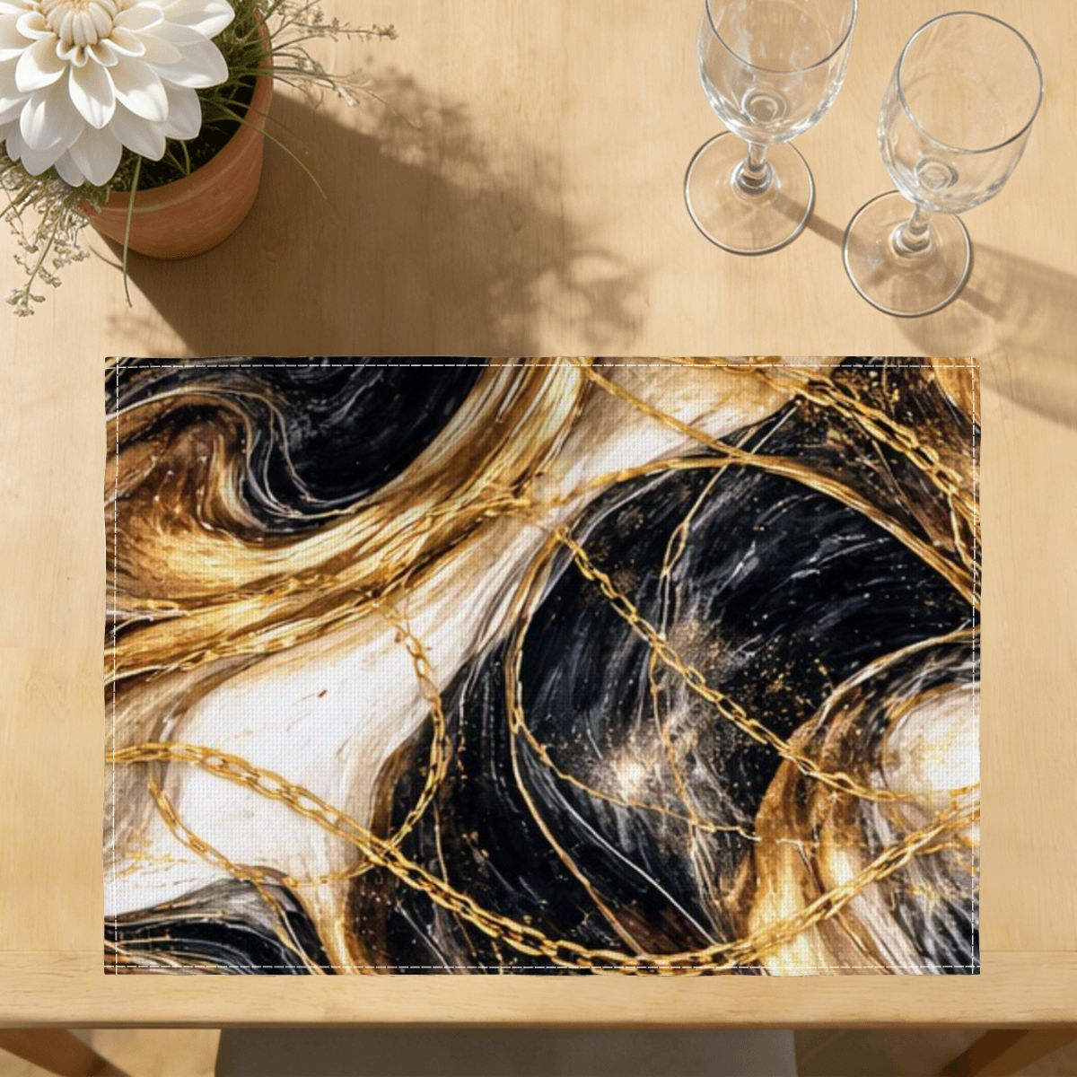 Faux Linen Placemats Set of 6