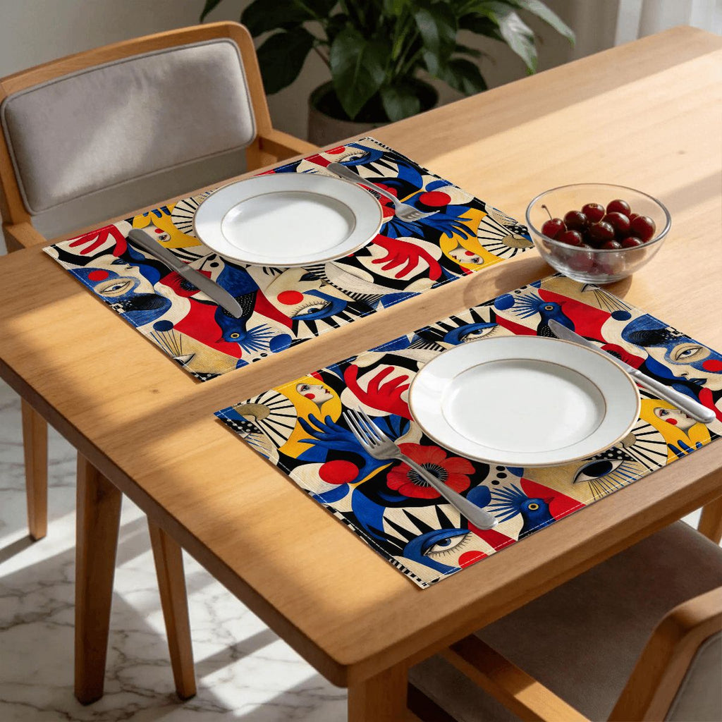 Faux Linen Placemats Set of 6
