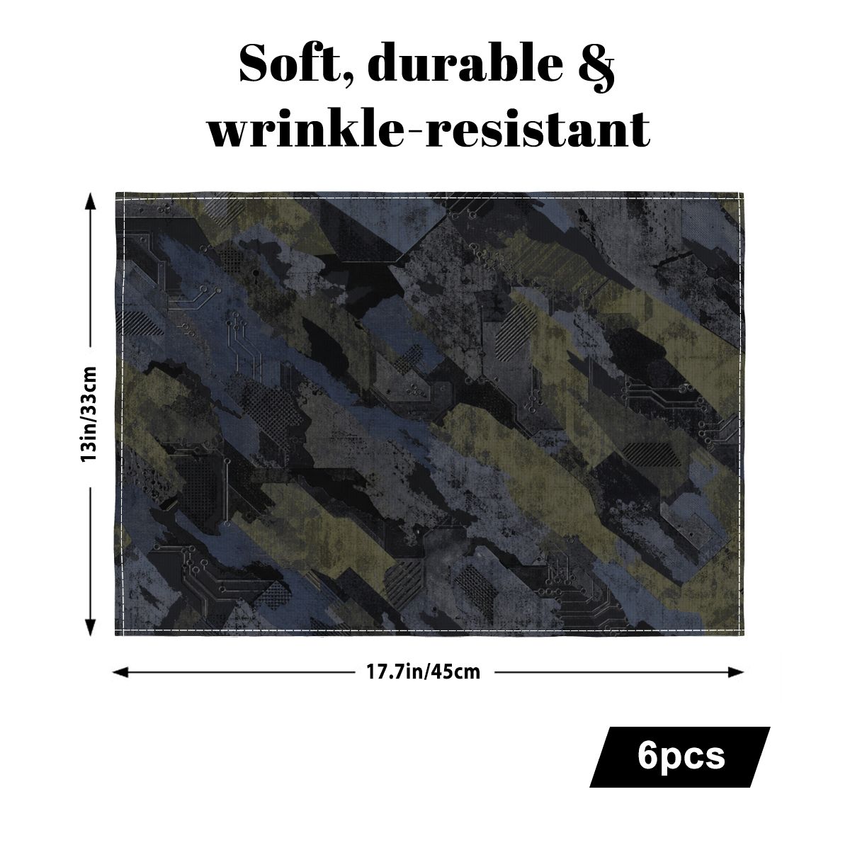 Faux Linen Placemats Set of 6
