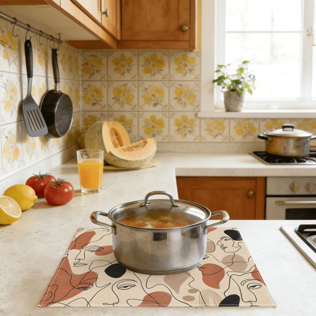 Faux Linen Placemats Set of 6