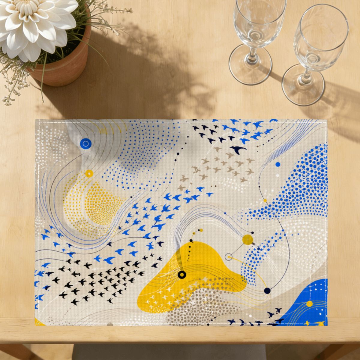Faux Linen Placemats Set of 6