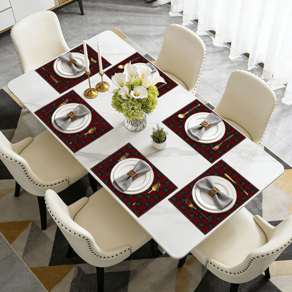 Faux Linen Placemats Set of 6