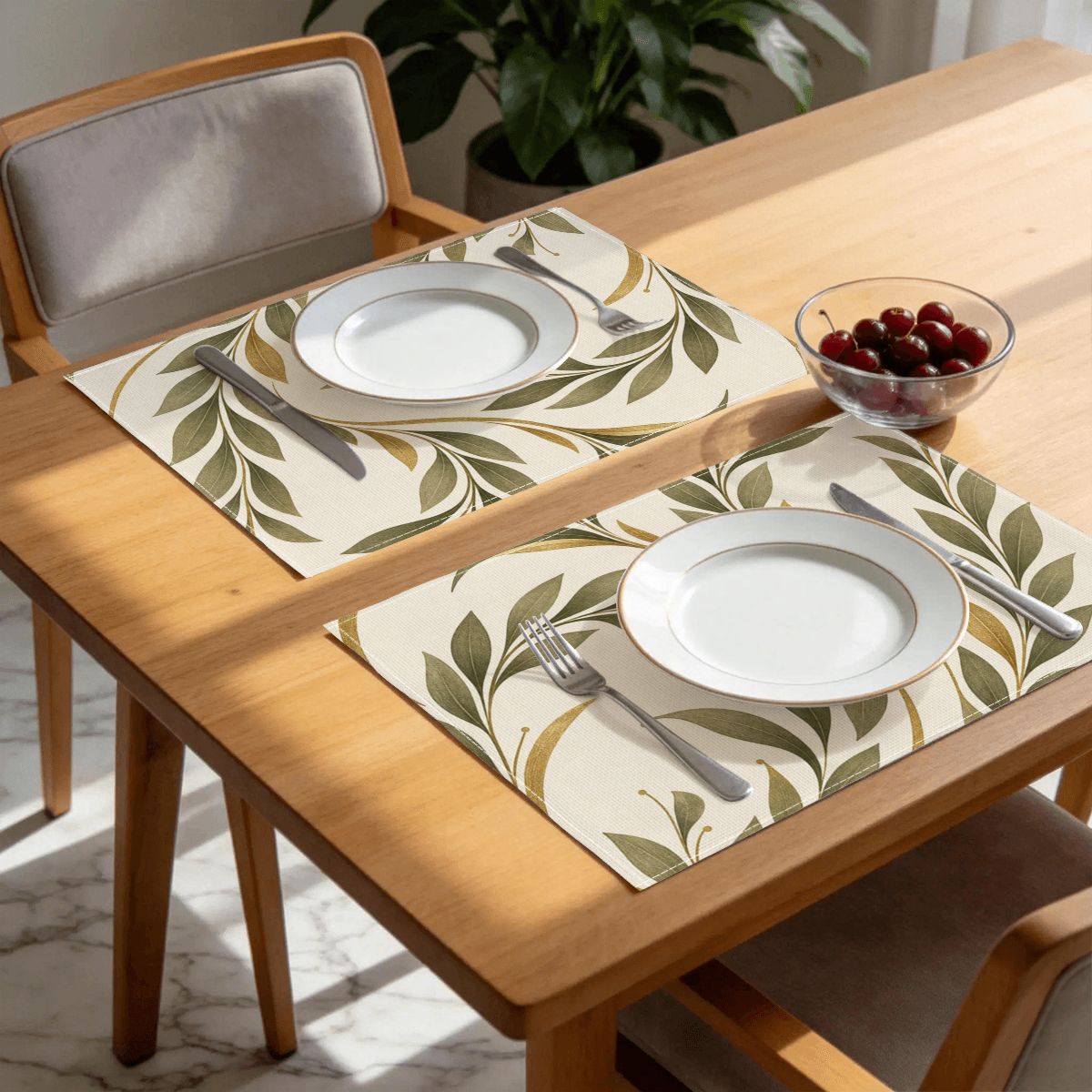 Faux Linen Placemats Set of 6