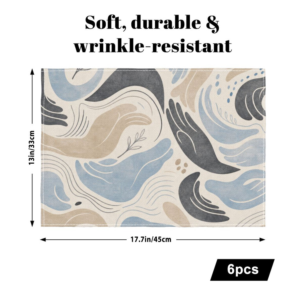 Faux Linen Placemats Set of 6
