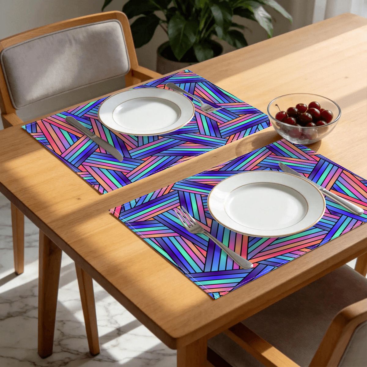 Faux Linen Placemats Set of 6