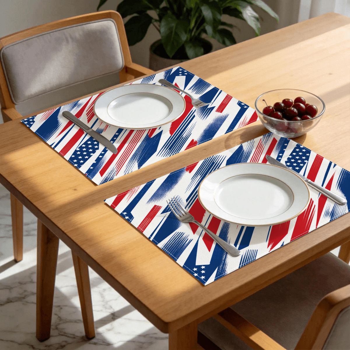 Faux Linen Placemats Set of 6