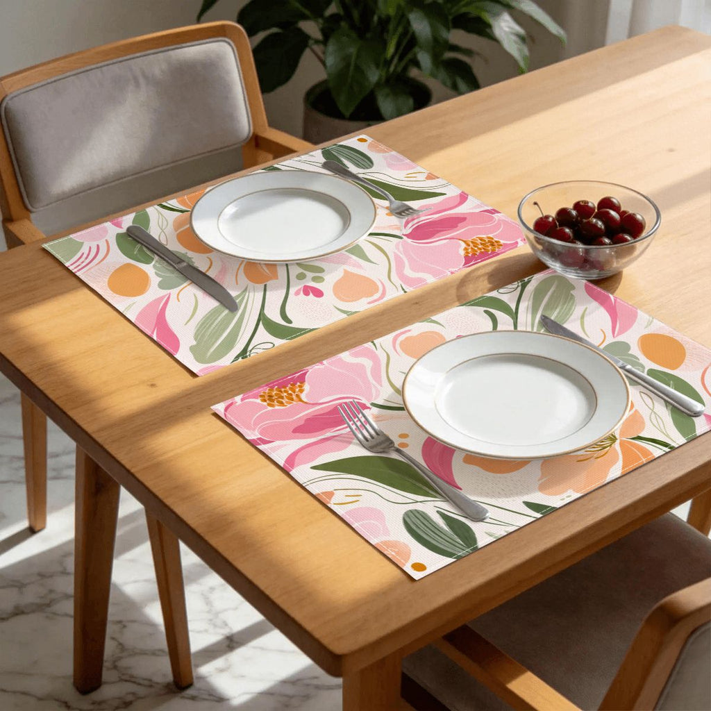 Faux Linen Placemats Set of 6