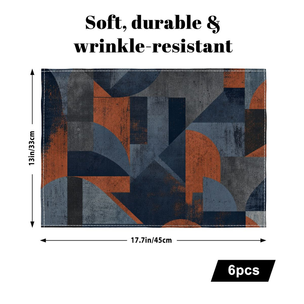 Faux Linen Placemats Set of 6
