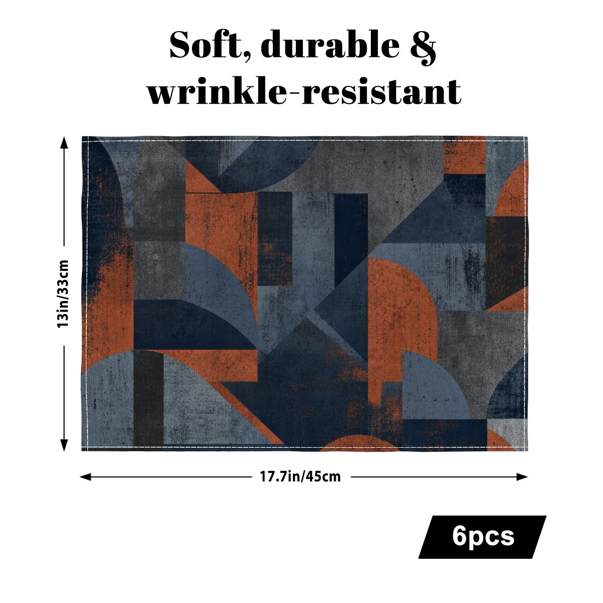 Faux Linen Placemats Set of 6