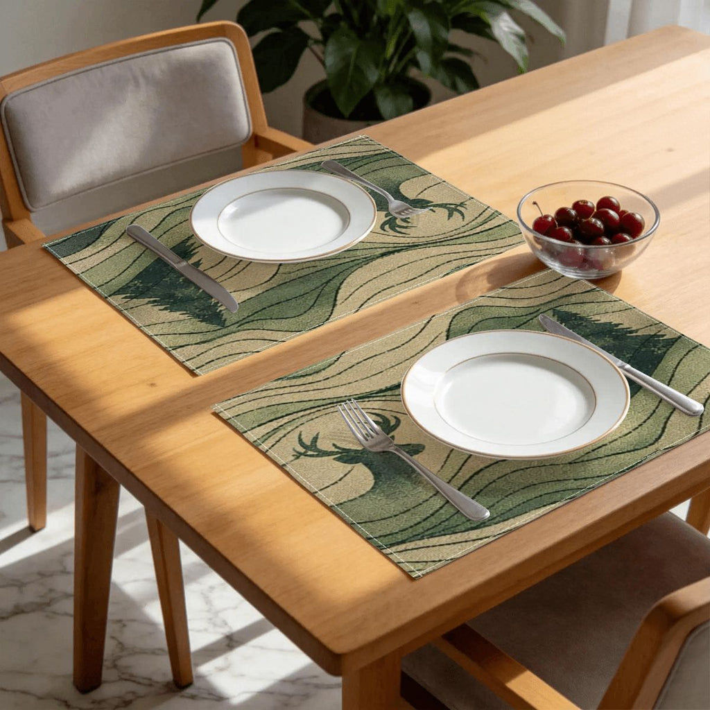 Faux Linen Placemats Set of 6