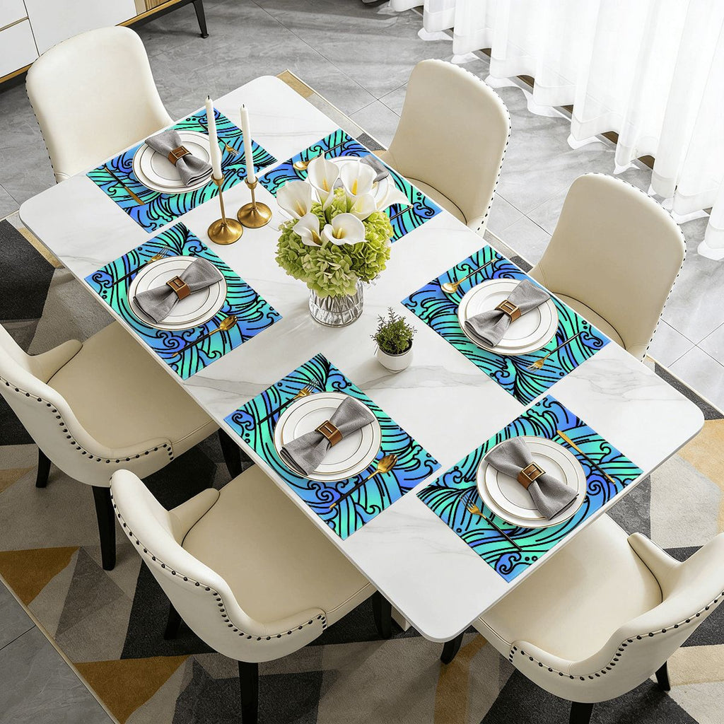 Faux Linen Placemats Set of 6